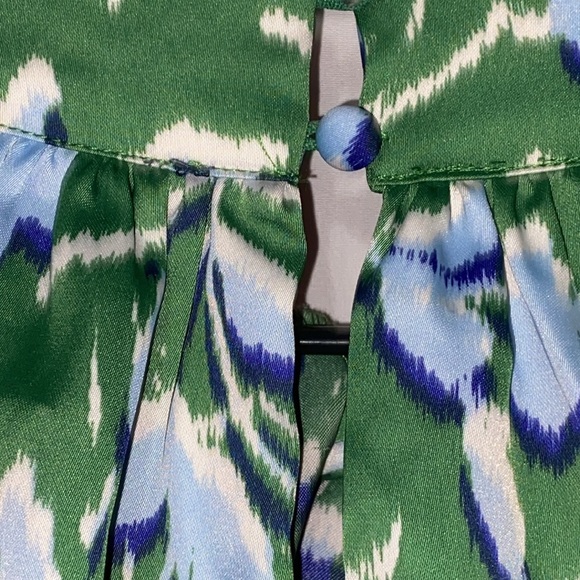 SCOOP WO SIZE XXL (20)Green and Blue floralPatterned Halter Dress pleated skirt - Picture 9 of 13